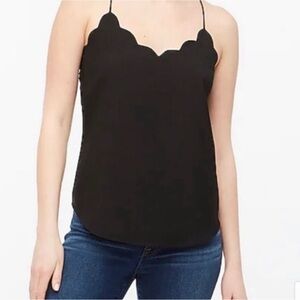 J. Crew Mercantile, Scalloped Cami Top, Black, Size 8